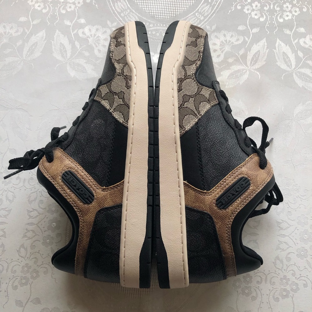 COACH C 201 Signature Monogram Coated Canvas Brown Sneakers Men’s Size 9 NWB - Picture 12 of 16